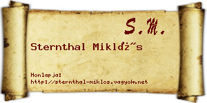 Sternthal Miklós névjegykártya
